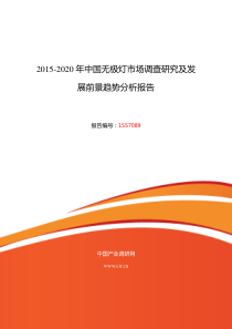 无极灯行业现状及发展趋势分析报告