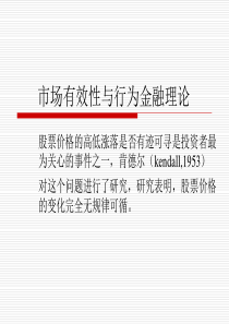 市场有效性与行为金融理论