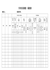 手术安全核查查检表护理部分