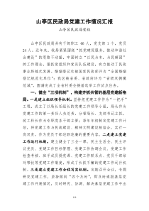 山亭区民政局党建工作情况汇报
