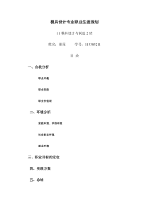 模具设计专业职业生涯规划