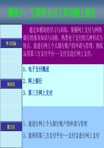 模块六互联网支付工具与网上银行