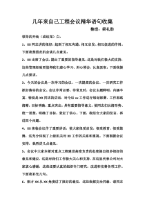工程会议精华语句收集