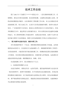 工程检测技术工作总结