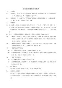 常用建筑材料检验批次