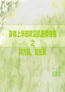 常见肌筋膜疼痛斜方肌旋后肌