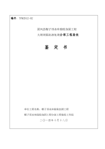 帽子顶帷幕灌浆验收鉴定书