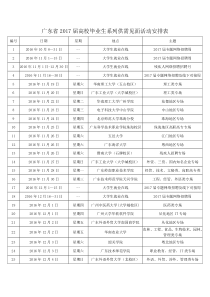 广东省2017届高校毕业生系列供需见面活动安排表