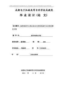 张加发浅析我国中小型企业在可持续发展中存在的问题及对策(4)2