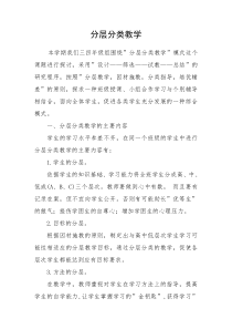小学数学分层教学总结