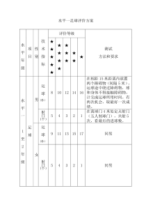 小学足球水平评价标准