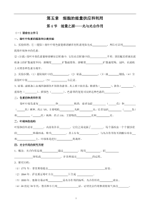 必修一第5章第4节能量之源—光与光合作用教学案
