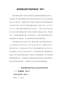 股份制商业银行风险评级体系(暂行)