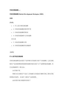 市场发展战略