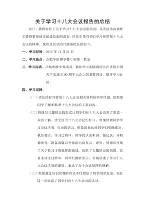 学习十八大会议报告的总结