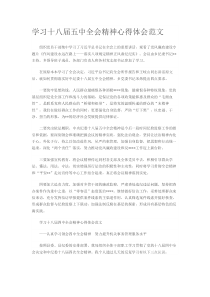 学习十八届五中全会精神心得体会范文