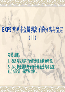 常见非金属阴离子的分离与鉴定