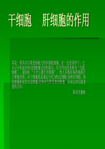 干细胞干细胞的作用