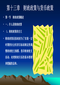 财政金融第十三章