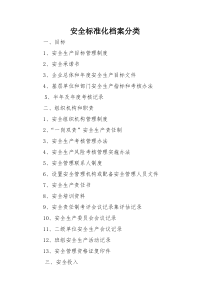 安全标准化档案分类