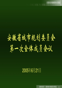 安徽省城镇体系总体规划.