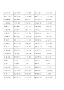 小学五年级100以内加减混合运算口算题