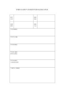 多媒体互动教学与传统教学效果对比情况调查表