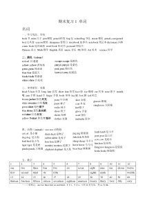小学英语复习资料单词