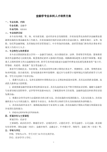 金融学专业本科人才培养方案