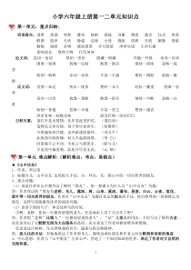 小学语文六年级上册第一二单元复习资料