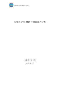 大桃园学校2015年德育课程计划20153