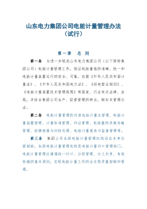 山东电力集团公司电能计量管理办法