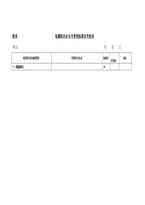 地测防治水安全管理标准化考核表