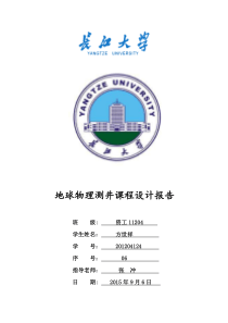 地球物理测井课程设计报告