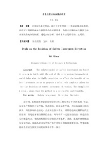 安全投资方向决策的研究