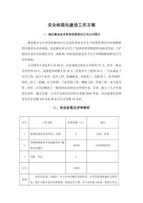 安全标准化建设工作方案(标准)