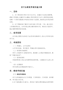 实习生绩效考核实施方案