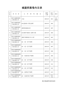 城建档案卷内目录(图纸)
