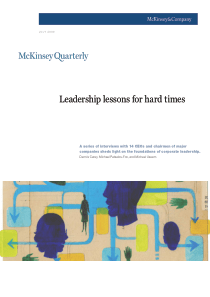 麦肯锡应对金融危机内部资料 - Leadership Lessons for Hard Times