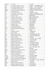塑料英语大全