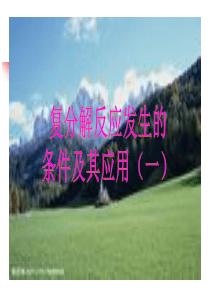 复分解反应发生的条件及应用.