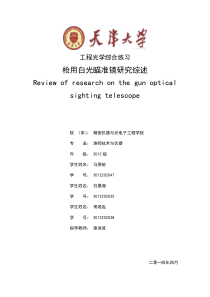 枪用白光瞄准镜研究综述要点
