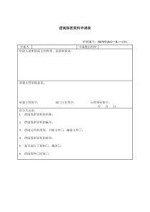 借阅保密资料申请单