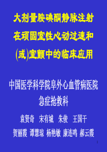 大剂量胺碘酮静脉注射在顽固室性心动过速和(或)室颤中的临床应用-朱骏