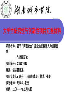 大学生创新性与研究性项目汇报材料