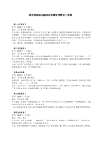 团支部组织主题班会党章学习情况一览表