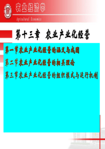 13章农业产业化经营