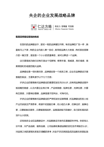 央企的企业发展战略品牌