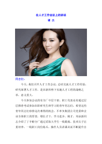 在人才工作会议上的讲话
