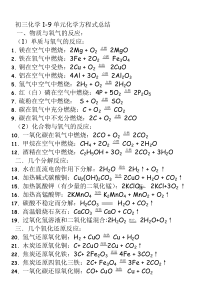 初三化学上册化学方程式总结※